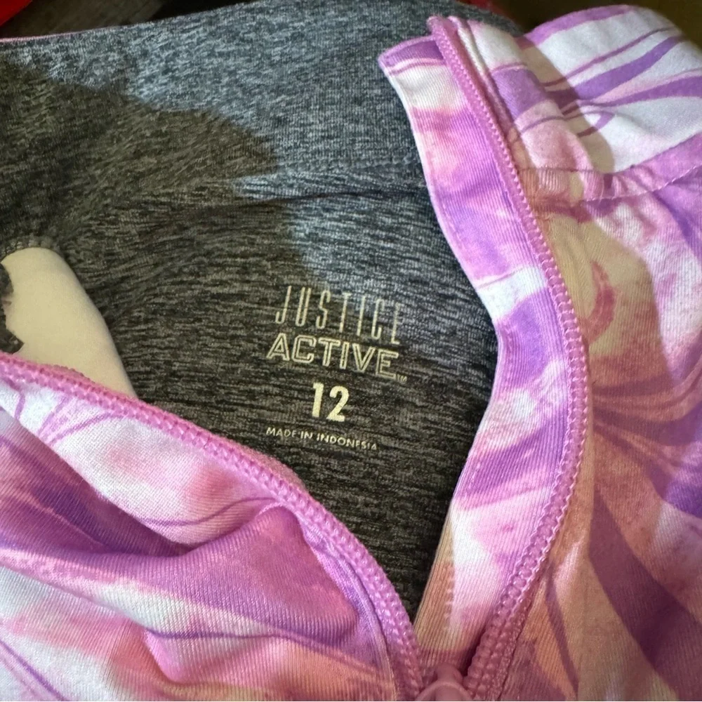 3 sweatshirts, Stranger Things, purple gray zip up, panda bears, similar fit.